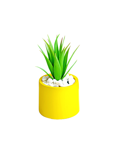 Handmade Pearlized Yellow Succulent Pot - Elegant Home Décor