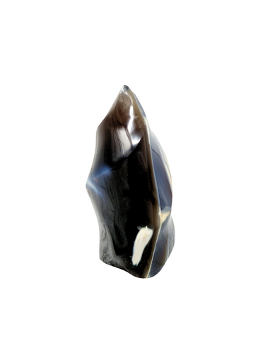 Black Orca Agate Flame Carving