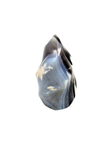 Black Orca Agate Flame Carving