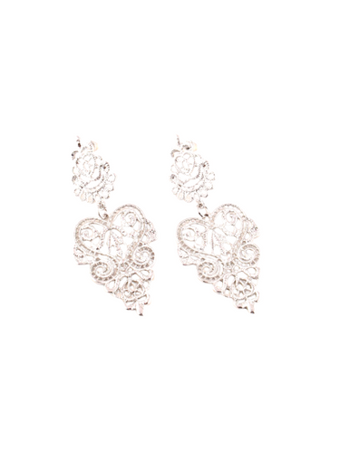 Bohemian Style Silver-Plated Drop Earrings