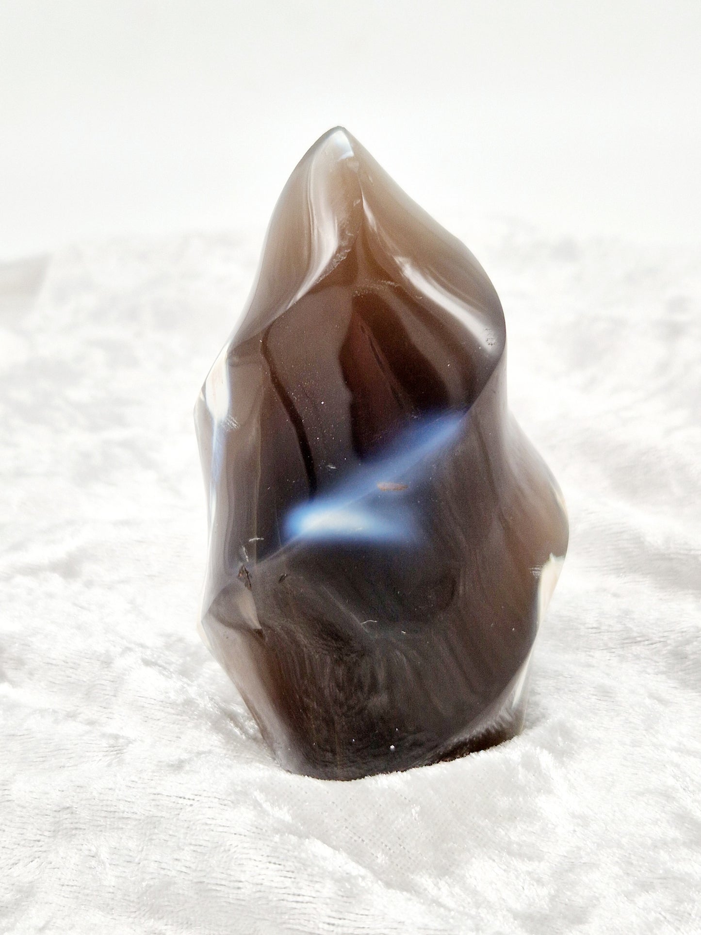 Black Orca Agate Flame Carving