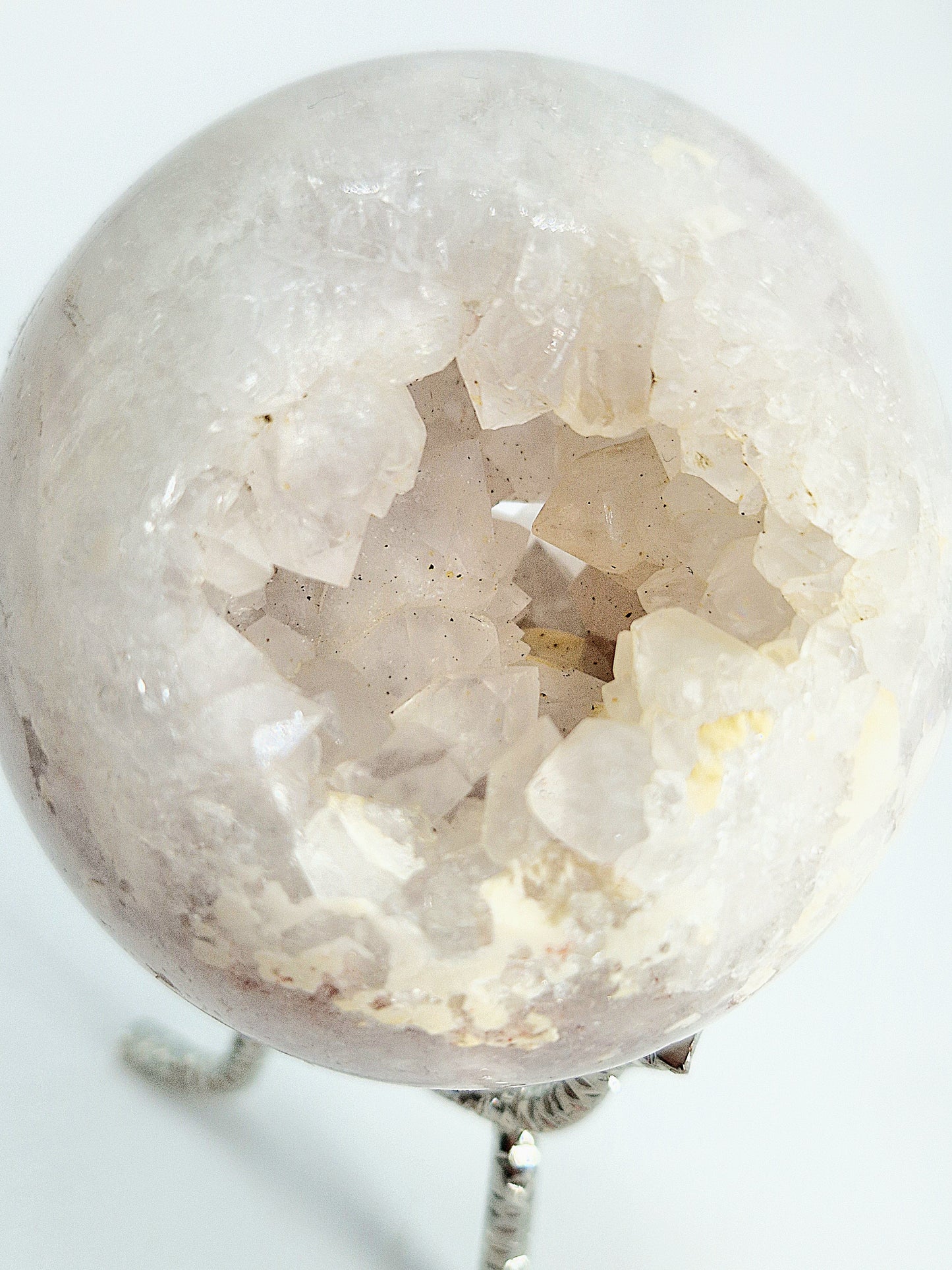 Pink Amethyst and Quartz Druzy Sphere - Harmonious Energy