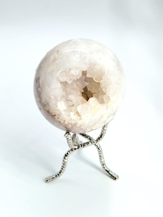 Pink Amethyst and Quartz Druzy Sphere - Harmonious Energy