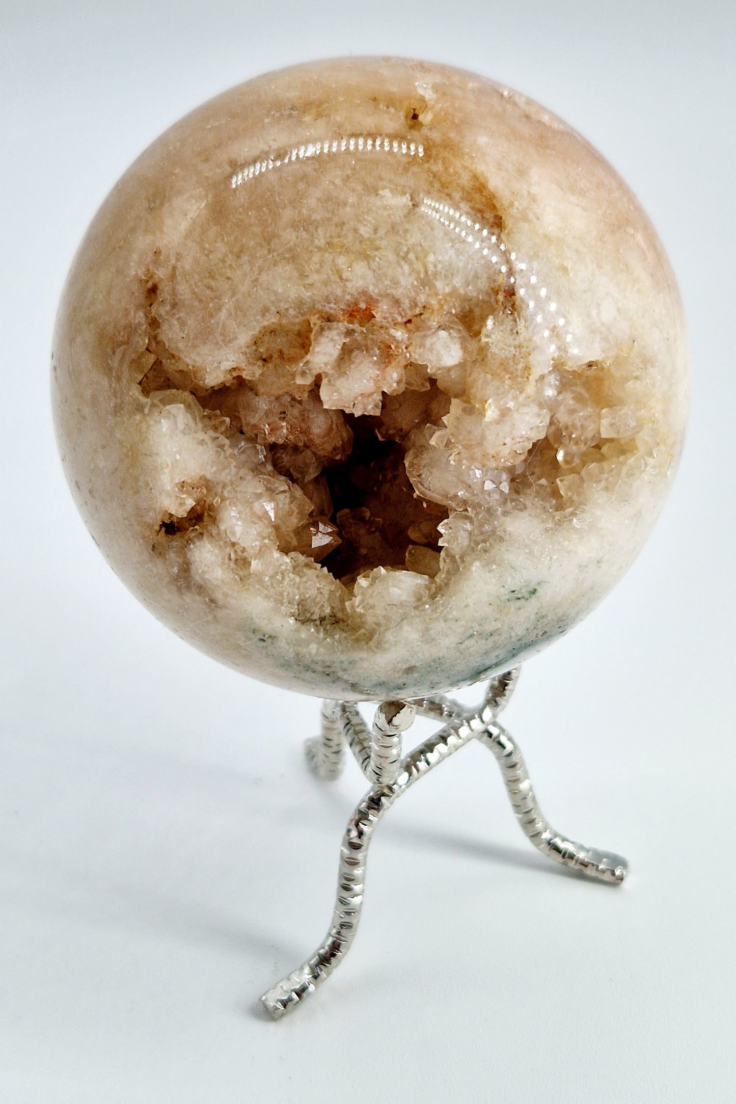 Pink Amethyst Crystal Sphere With Druze Centre - Large