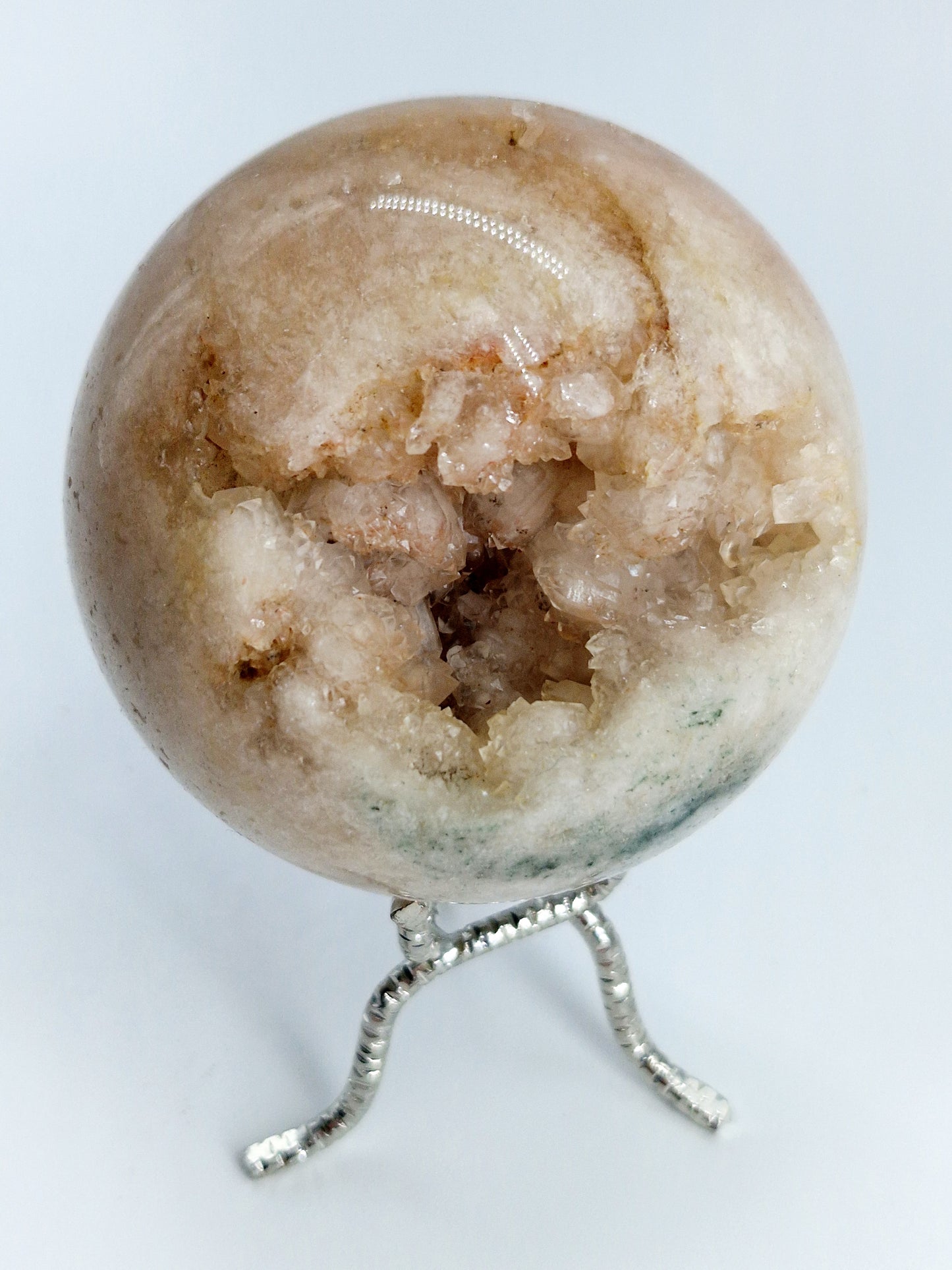 Pink Amethyst Crystal Sphere With Druze Centre - Large