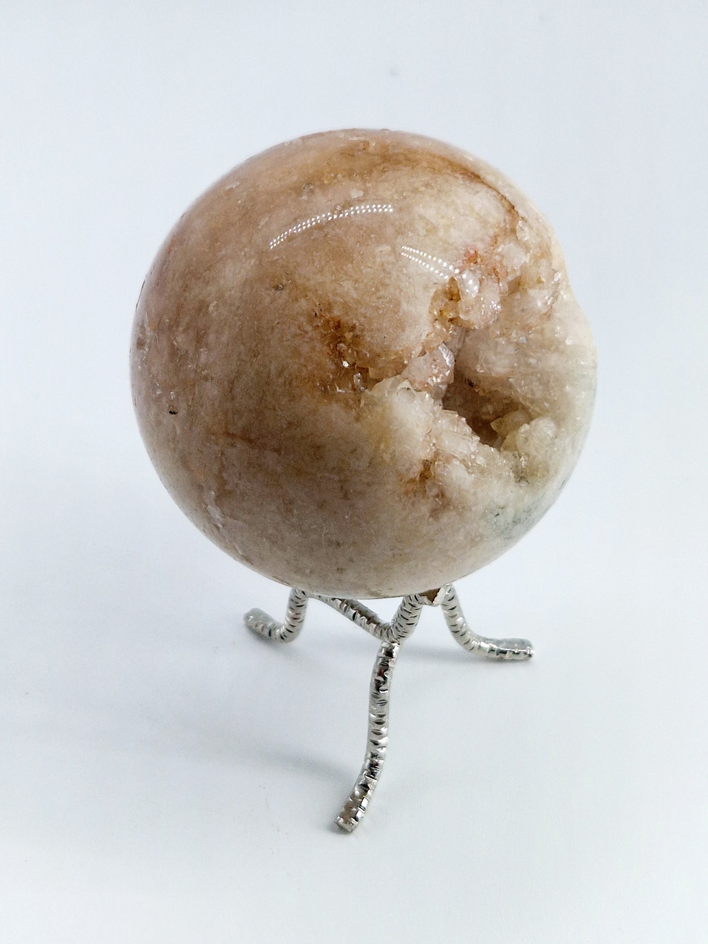 Pink Amethyst Crystal Sphere With Druze Centre - Large