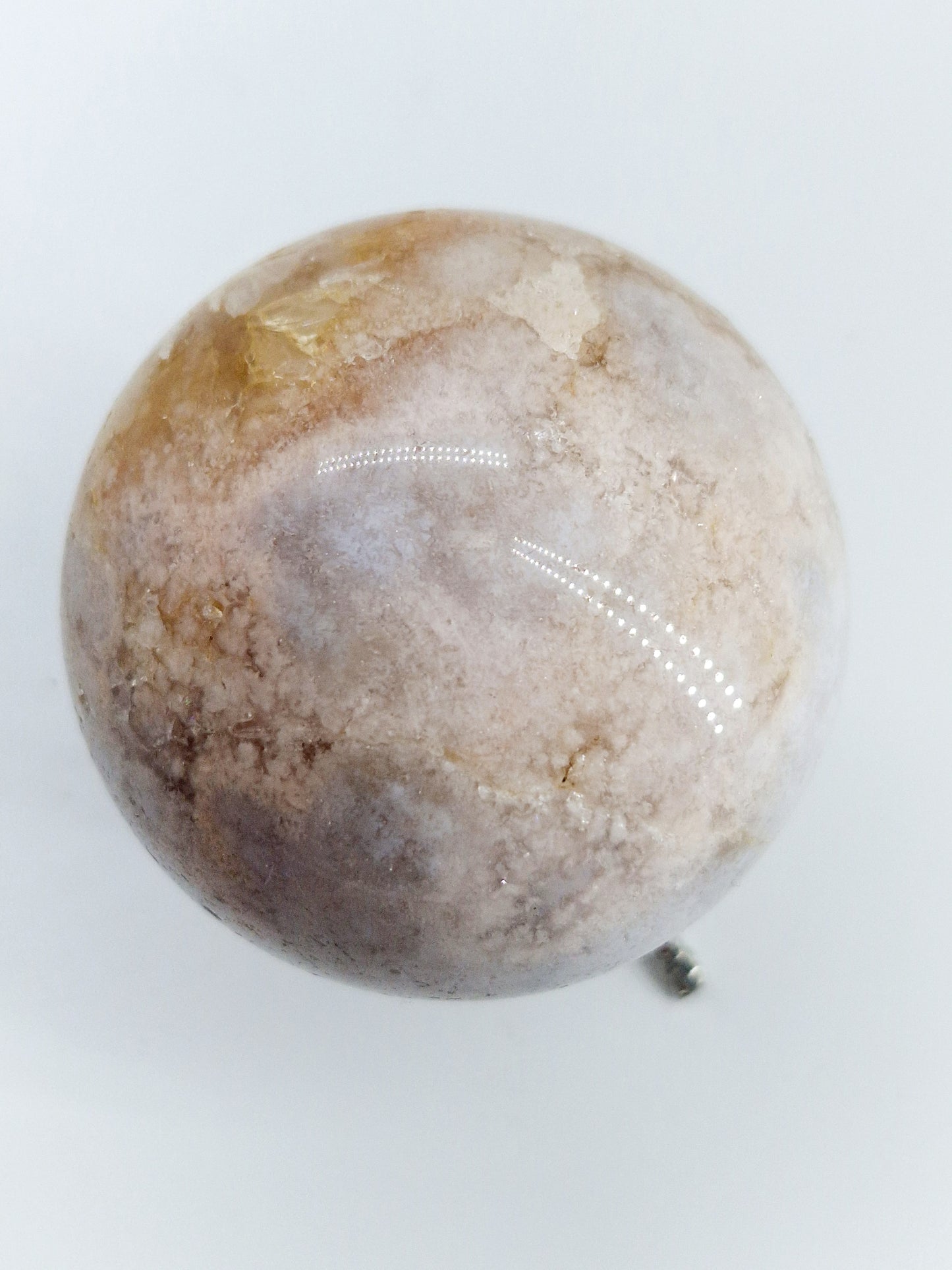 Pink Amethyst and Golden Healer Quartz Sphere - Harmonious Energy