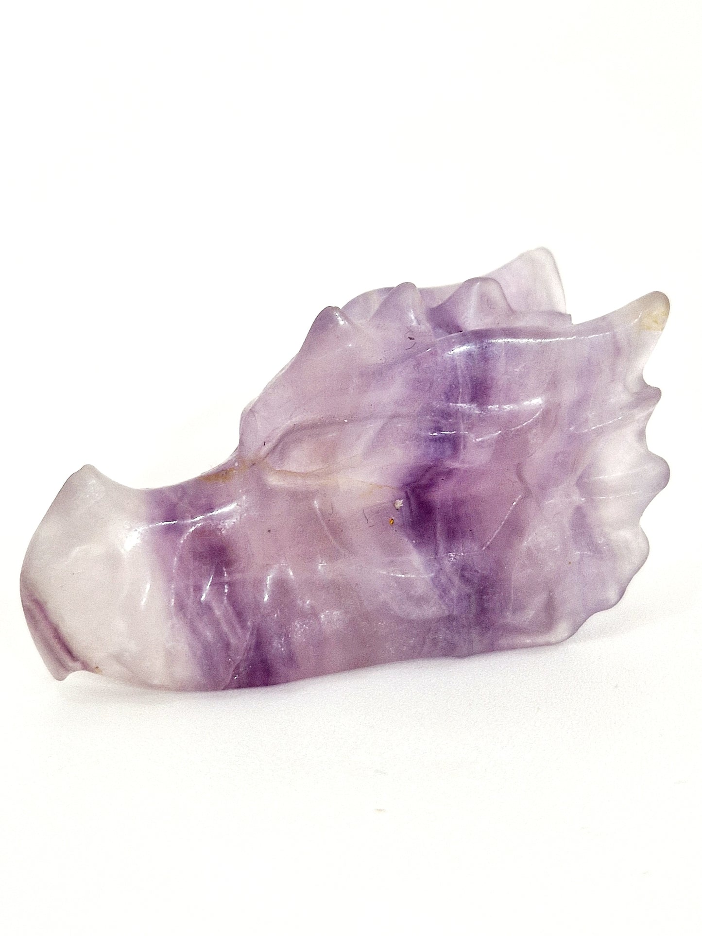 Fluorite Dragon Skull Carving - Mystical Majesty
