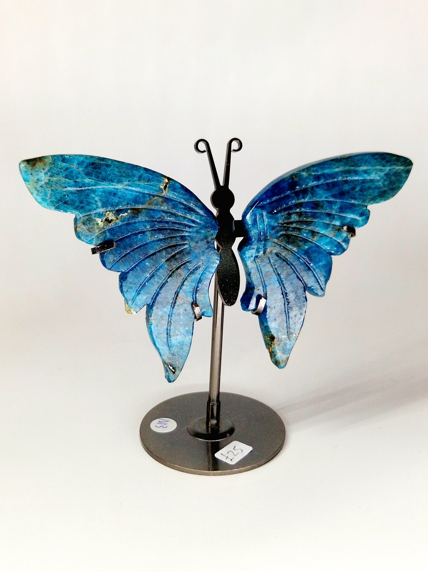 Celestial Blue Apatite Butterfly Wings on Stand