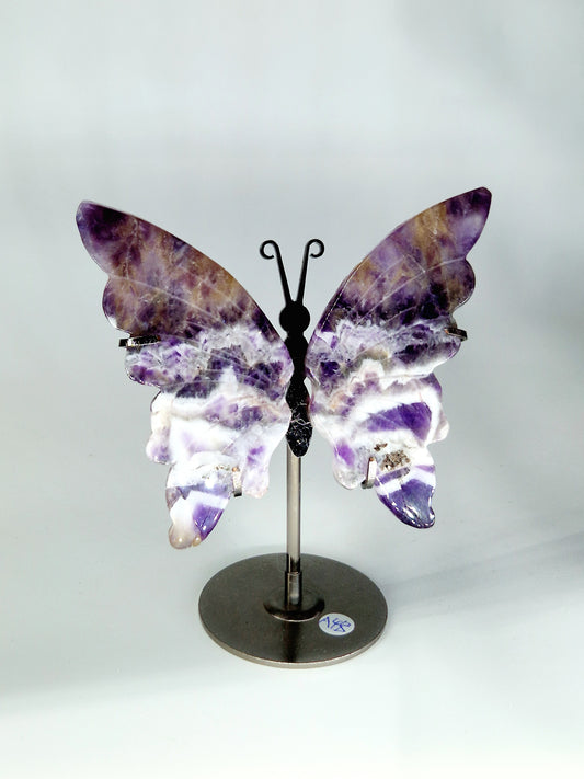 Dream Amethyst Butterfly Wings on Metal Stand - Spiritual Healing