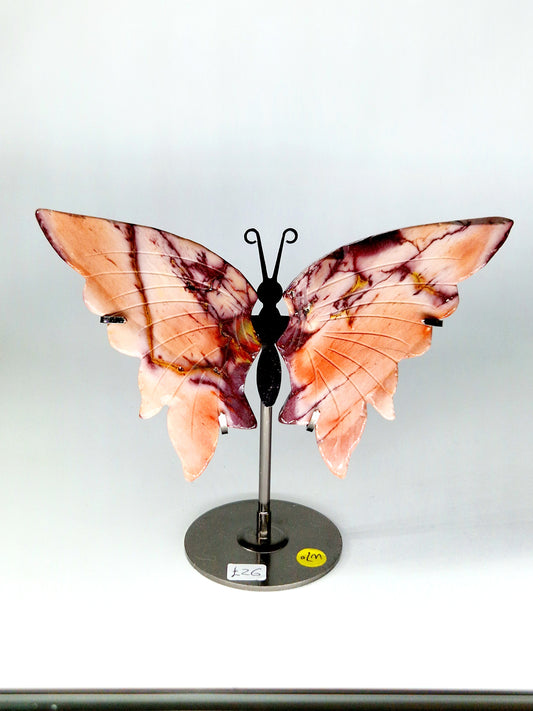 Mookaite Butterfly Wings on Metal Stand - Earthy Energy
