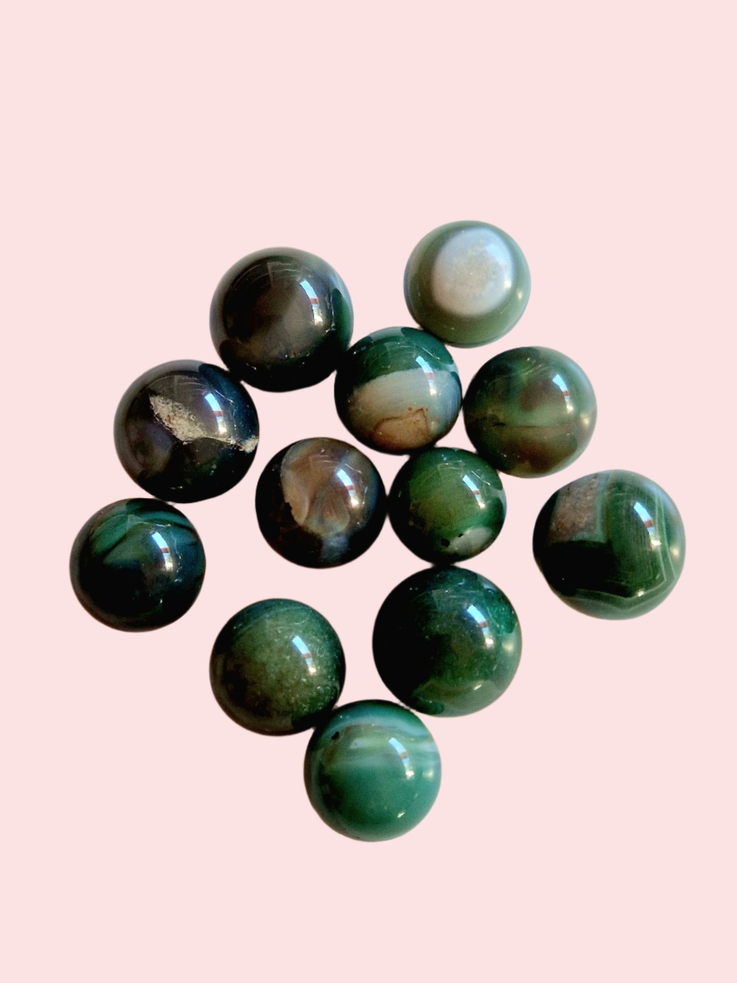 Green Chalcedony Agate Mini Spheres - Nature's Tranquility