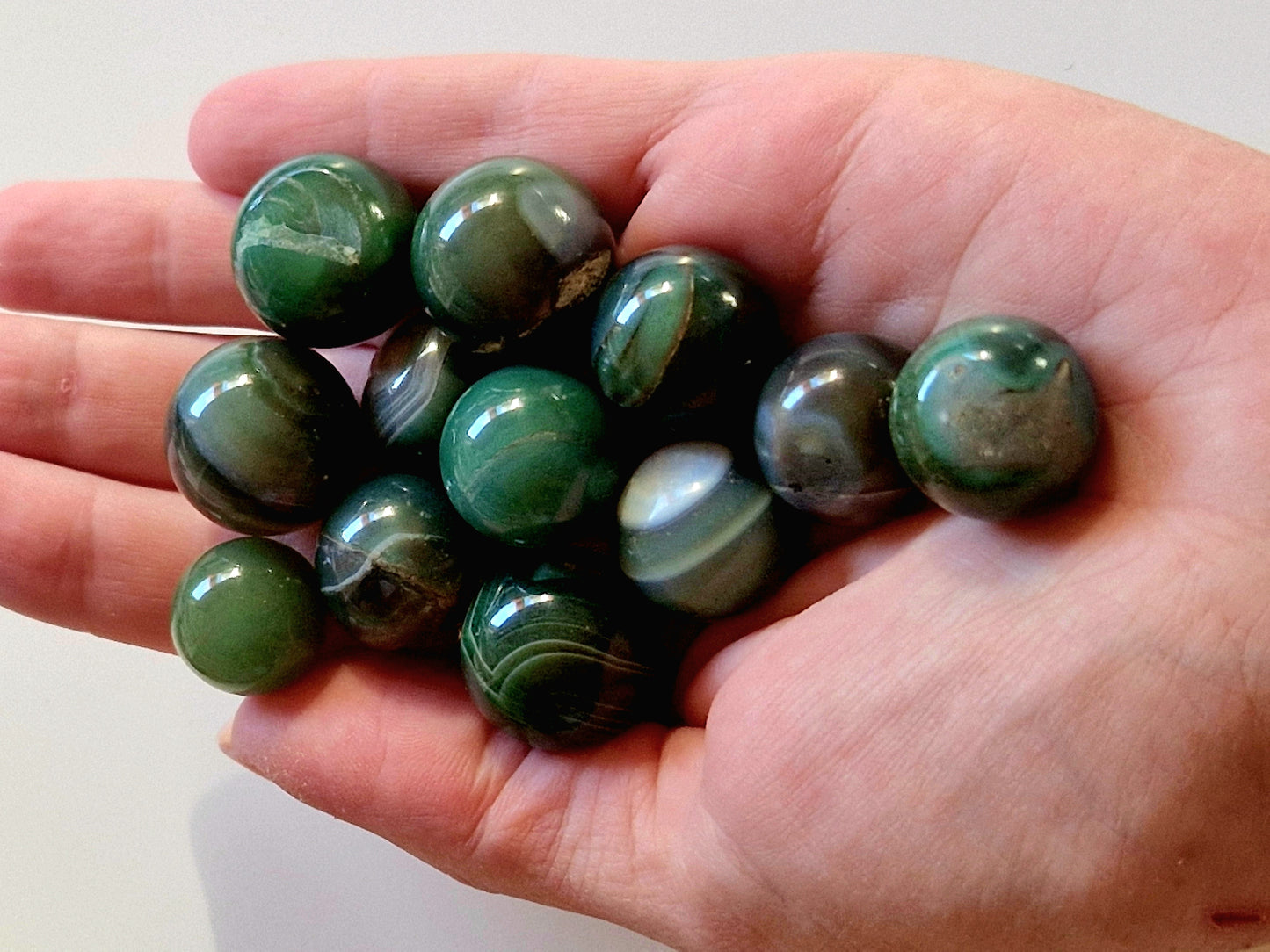 Green Chalcedony Agate Mini Spheres - Nature's Tranquility