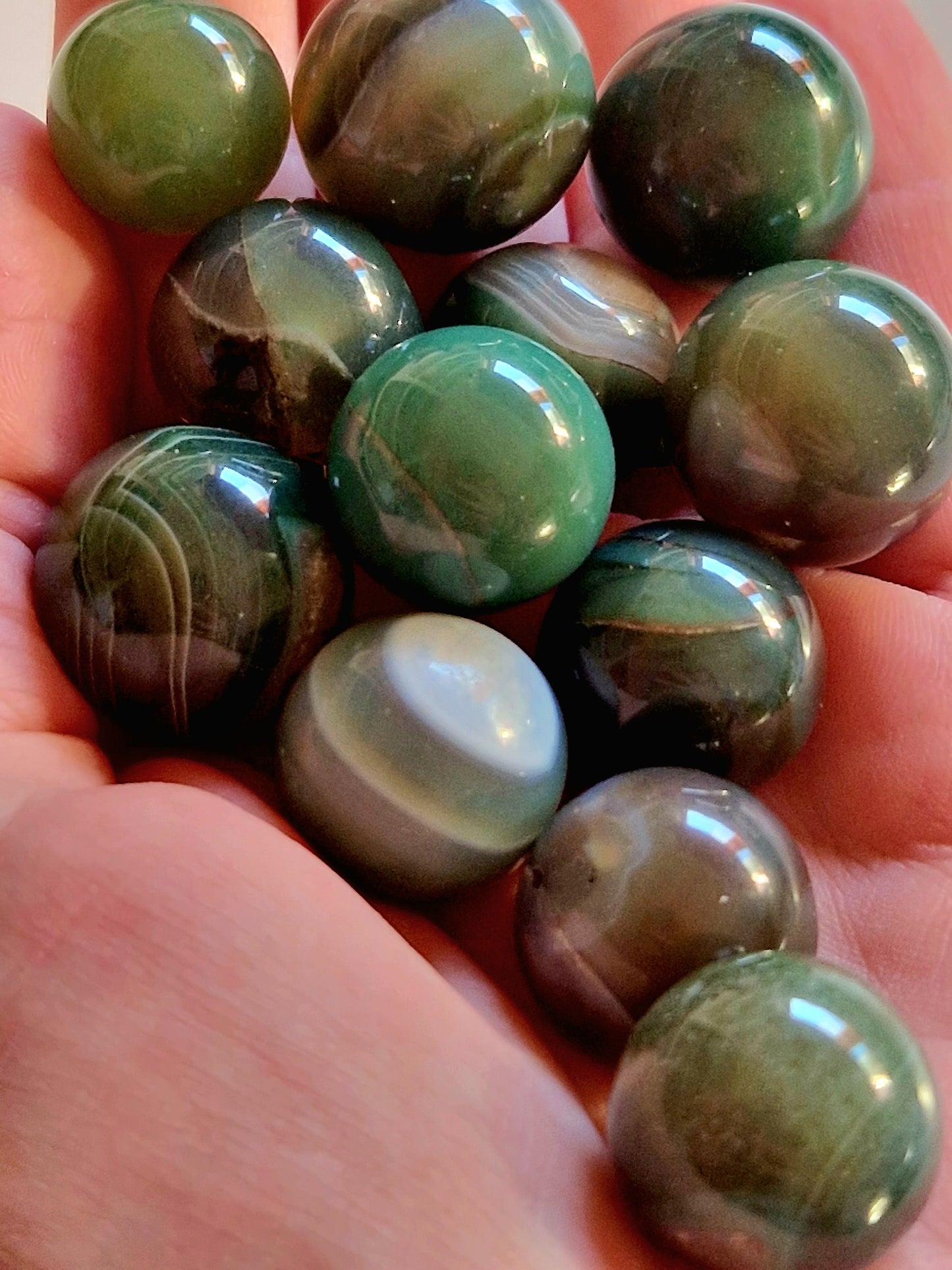 Green Chalcedony Agate Mini Spheres - Nature's Tranquility