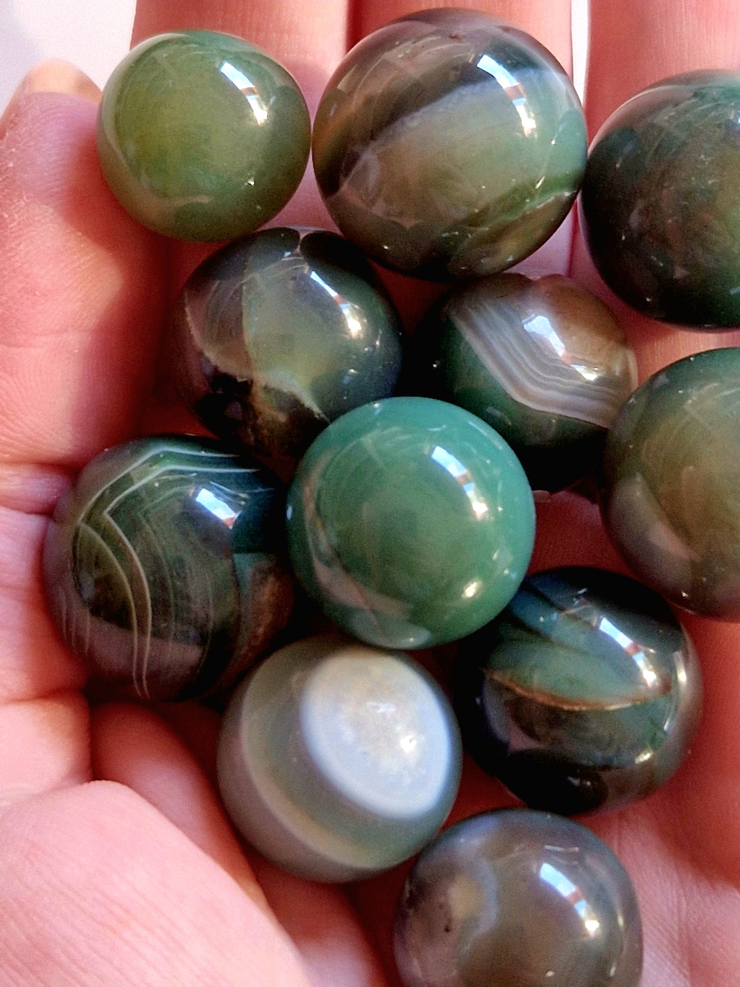 Green Chalcedony Agate Mini Spheres - Nature's Tranquility