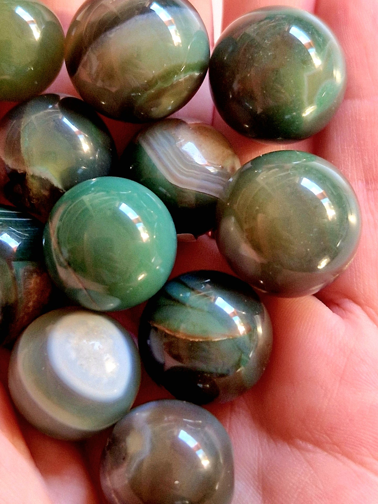 Green Chalcedony Agate Mini Spheres - Nature's Tranquility