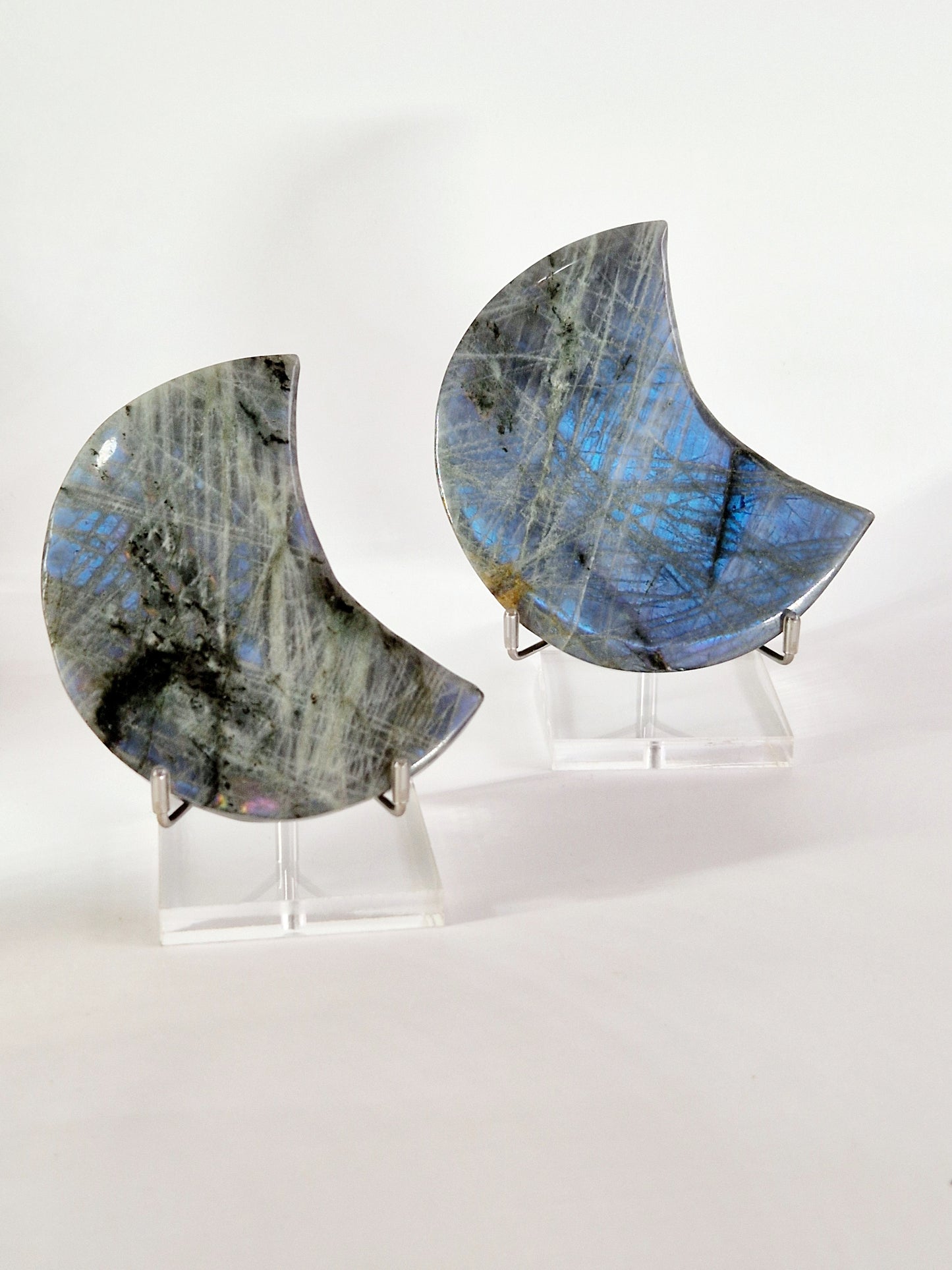 Labradorite Moon with Acrylic Stand