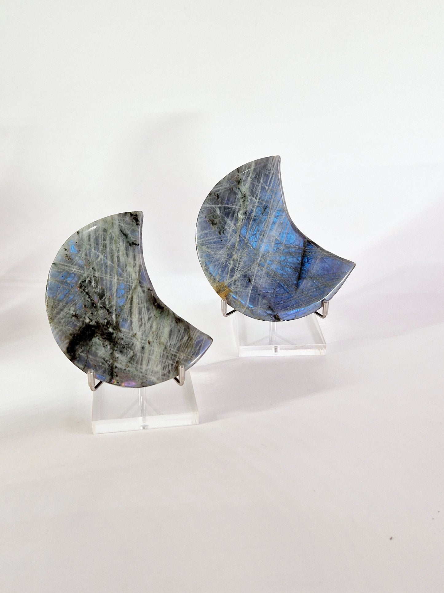 Labradorite Moon with Acrylic Stand