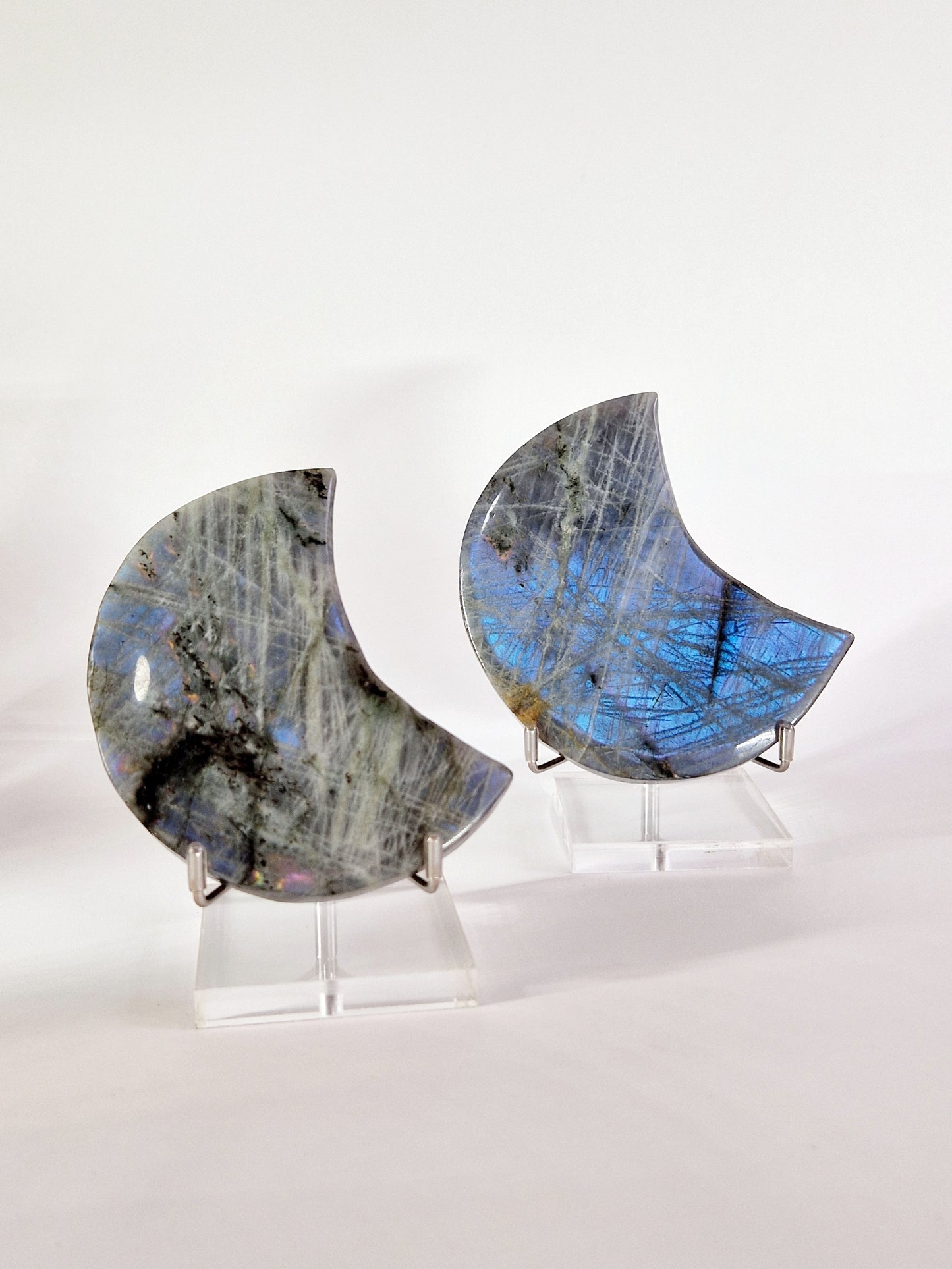 Labradorite Moon with Acrylic Stand