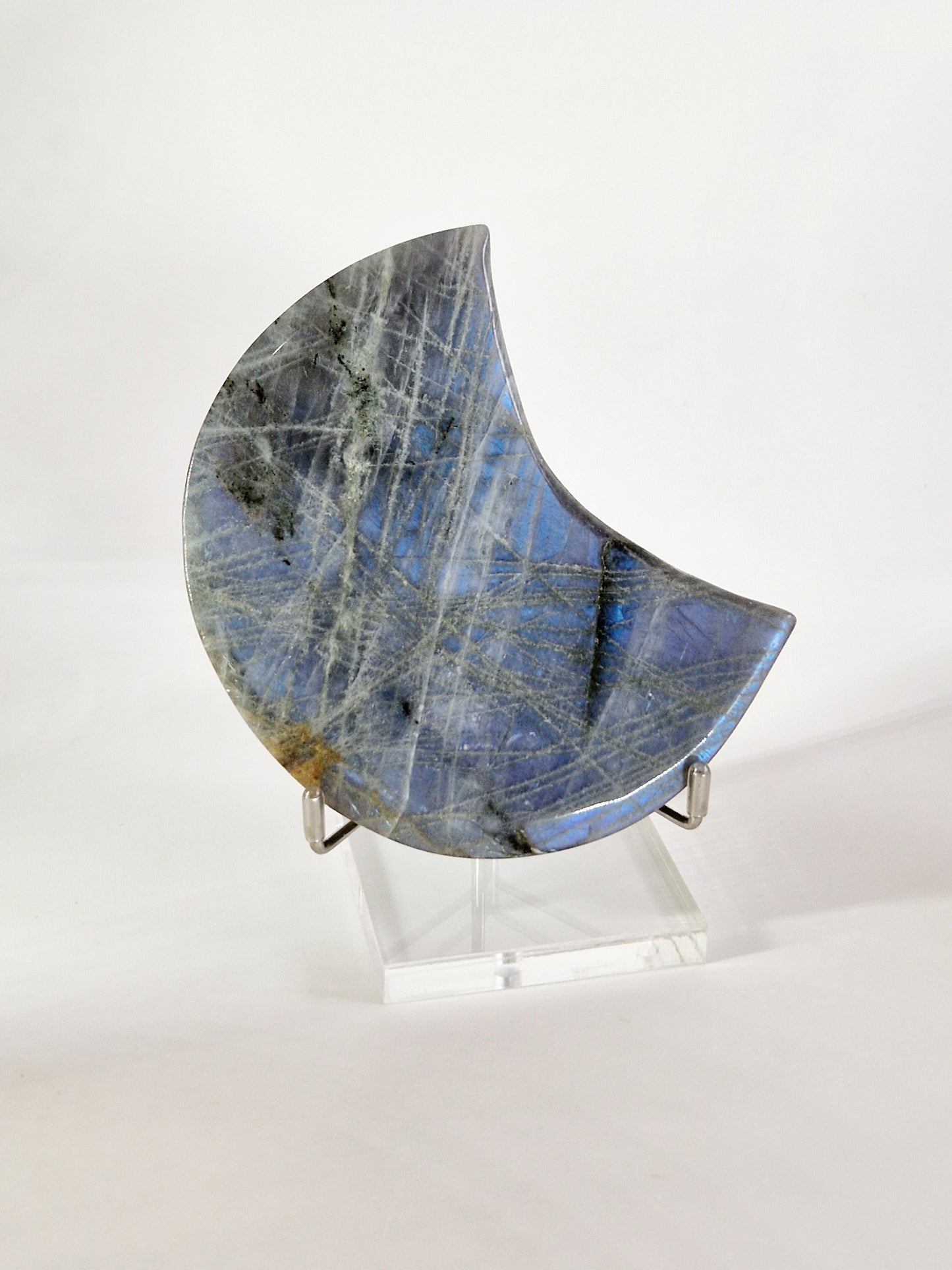 Labradorite Moon with Acrylic Stand
