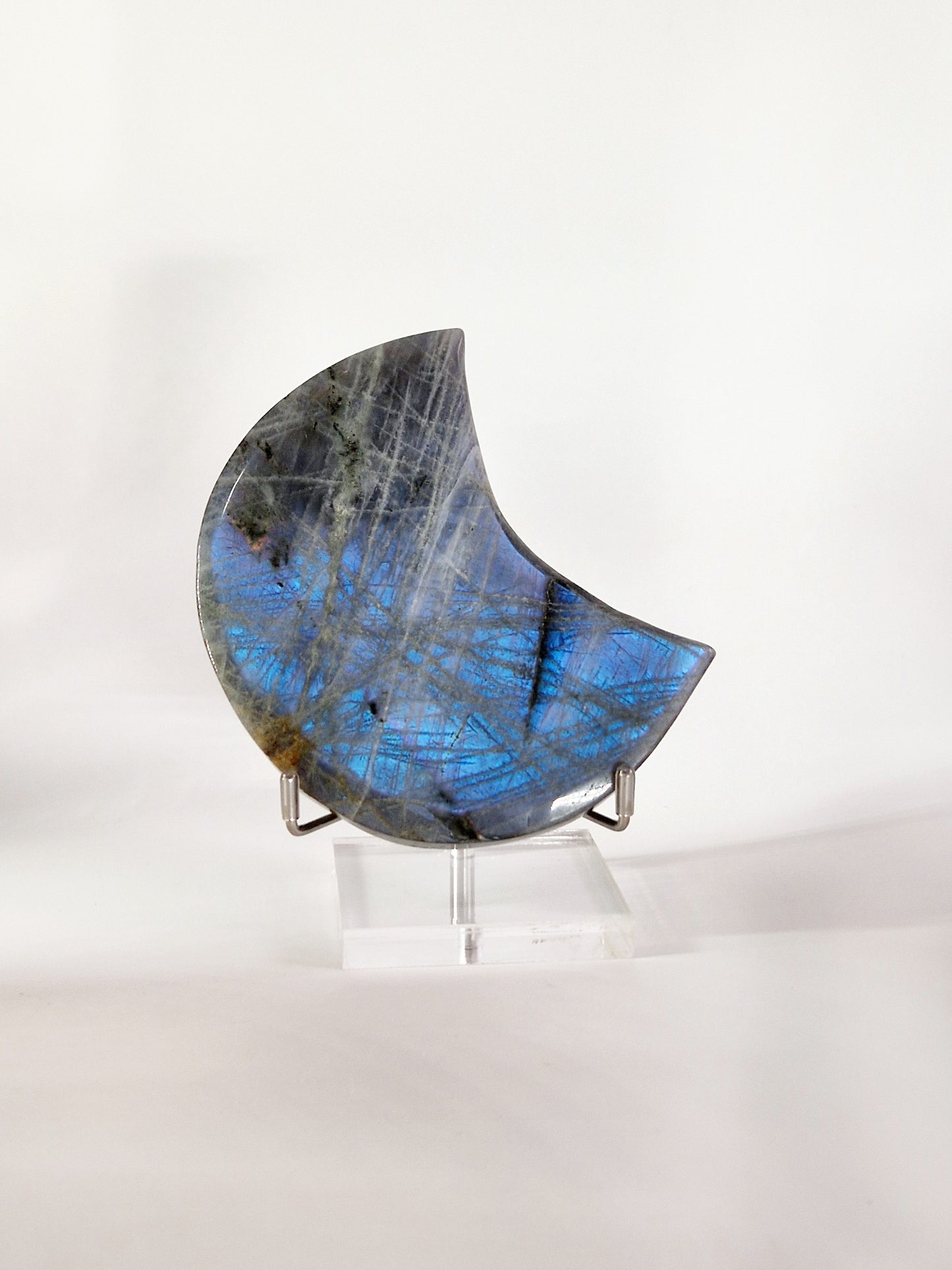 Labradorite Moon with Acrylic Stand