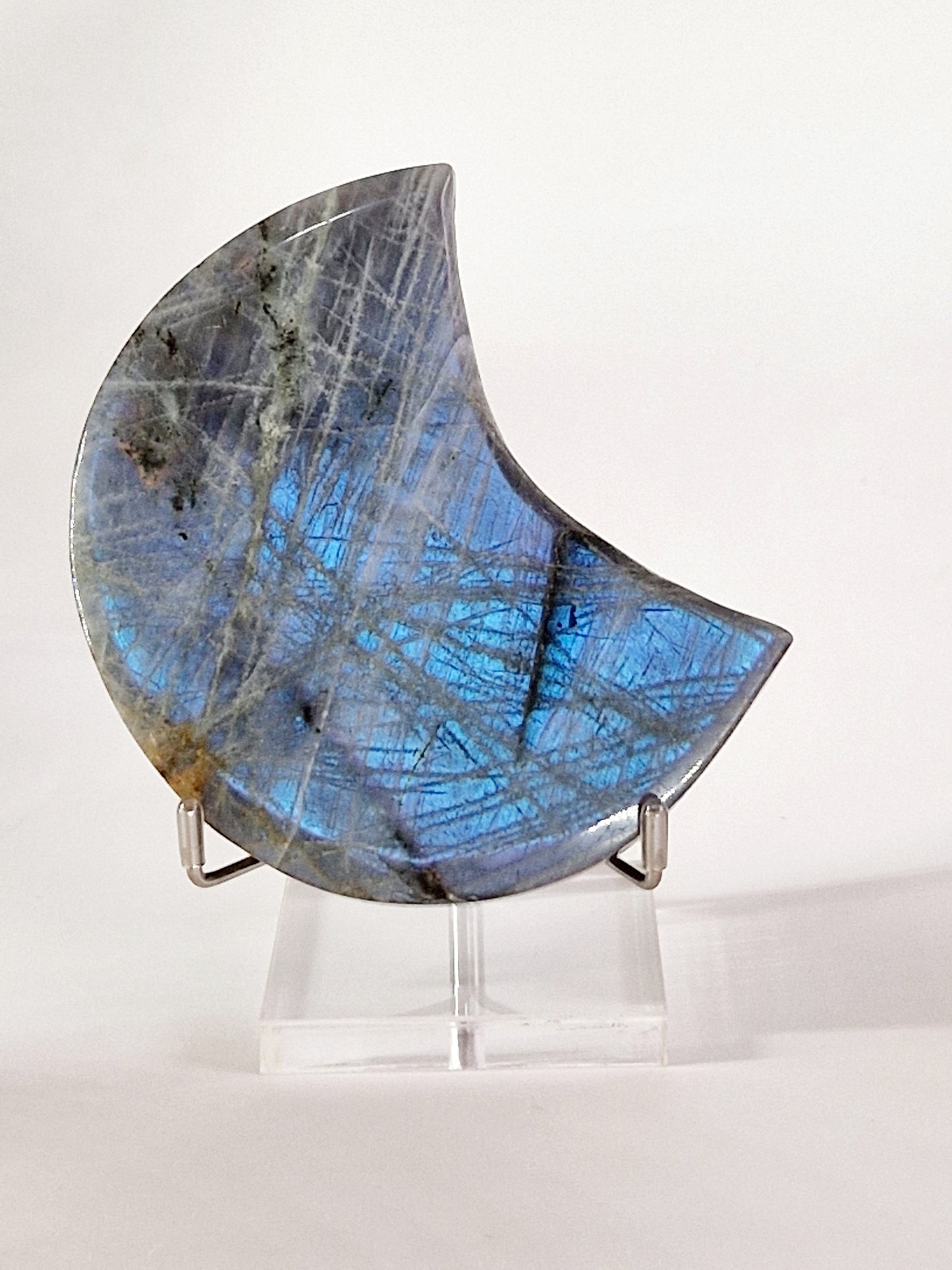 Labradorite Moon with Acrylic Stand