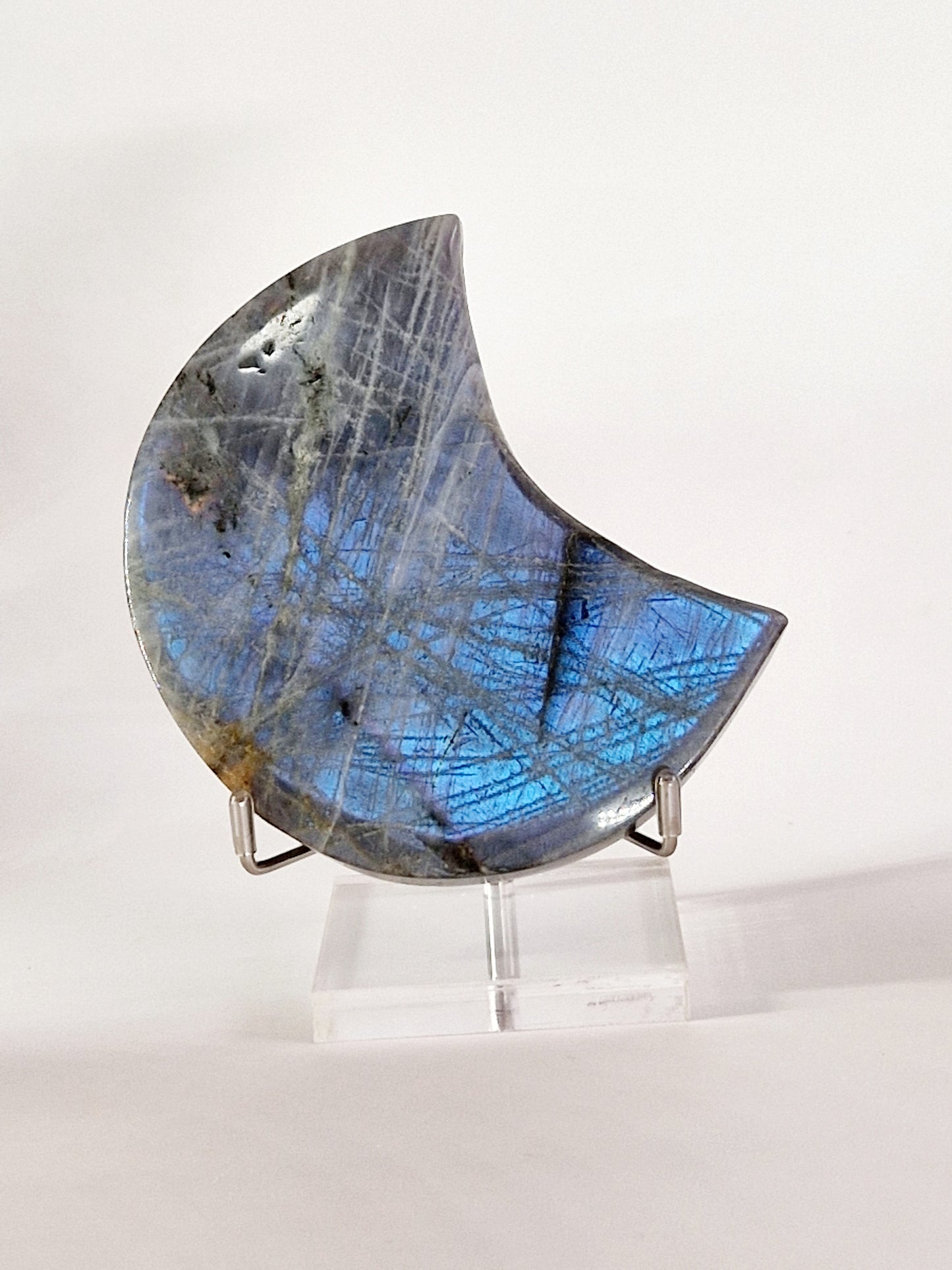 Labradorite Moon with Acrylic Stand