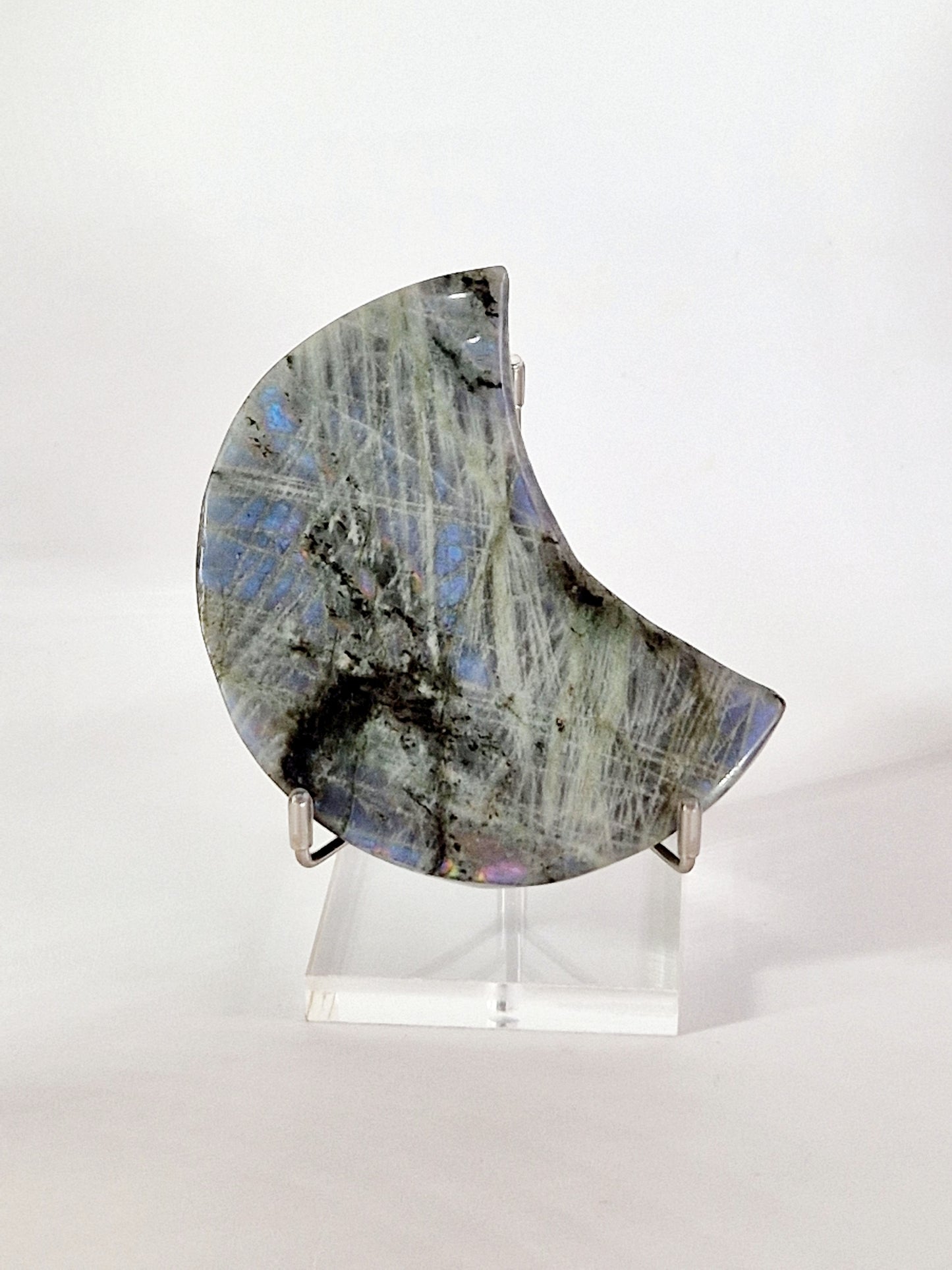 Labradorite Moon with Acrylic Stand