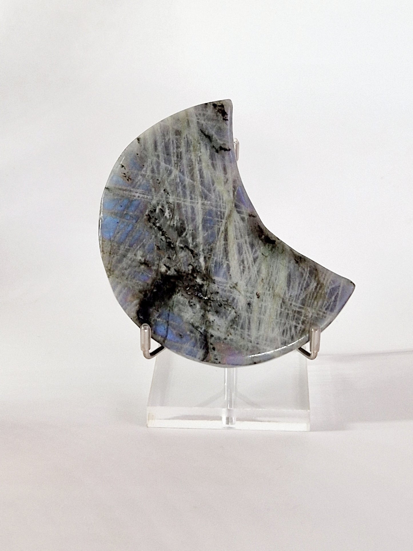 Labradorite Moon with Acrylic Stand