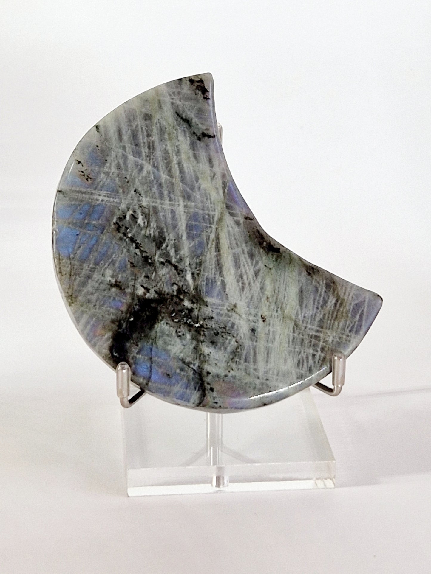 Labradorite Moon with Acrylic Stand