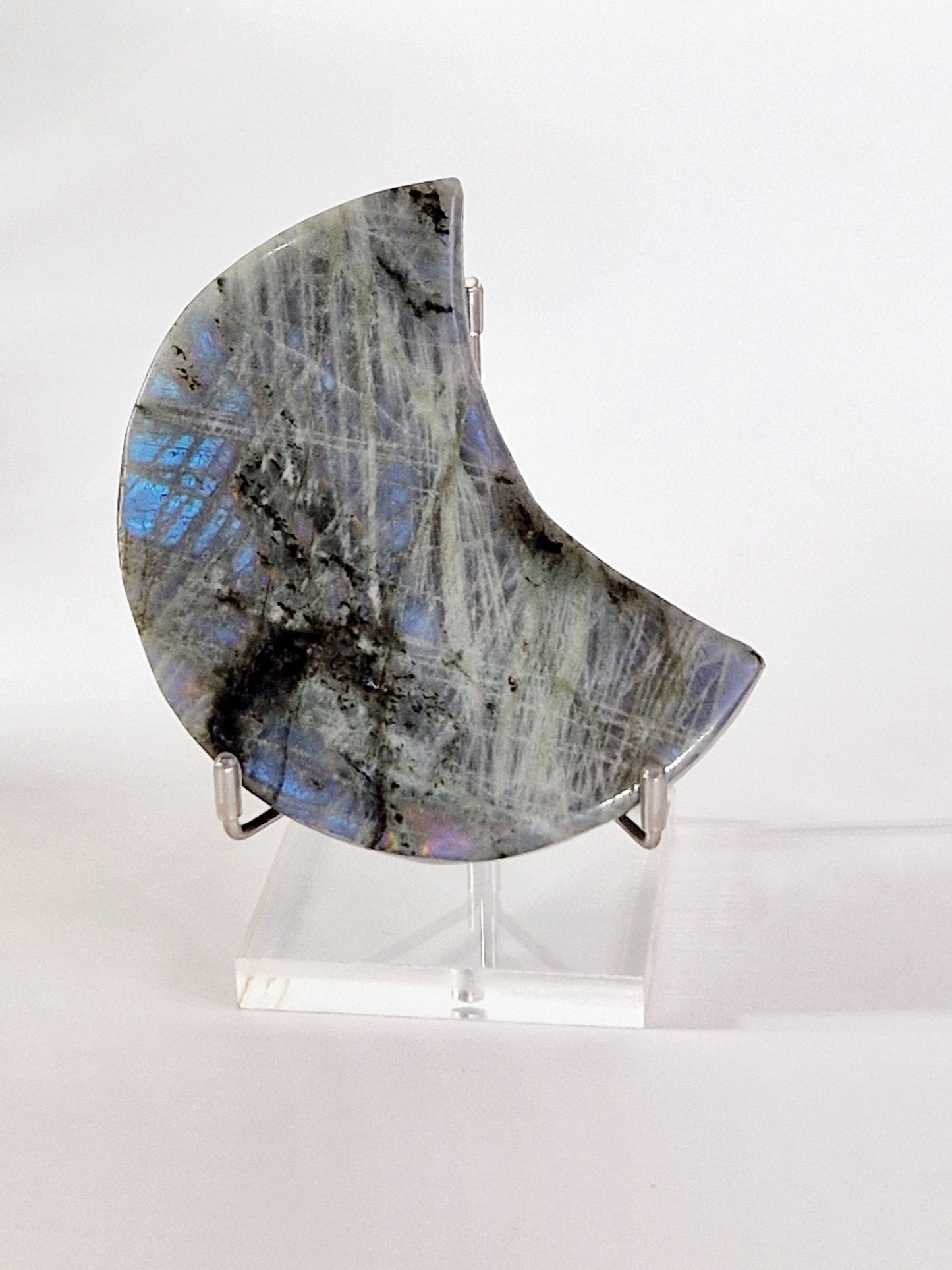 Labradorite Moon with Acrylic Stand