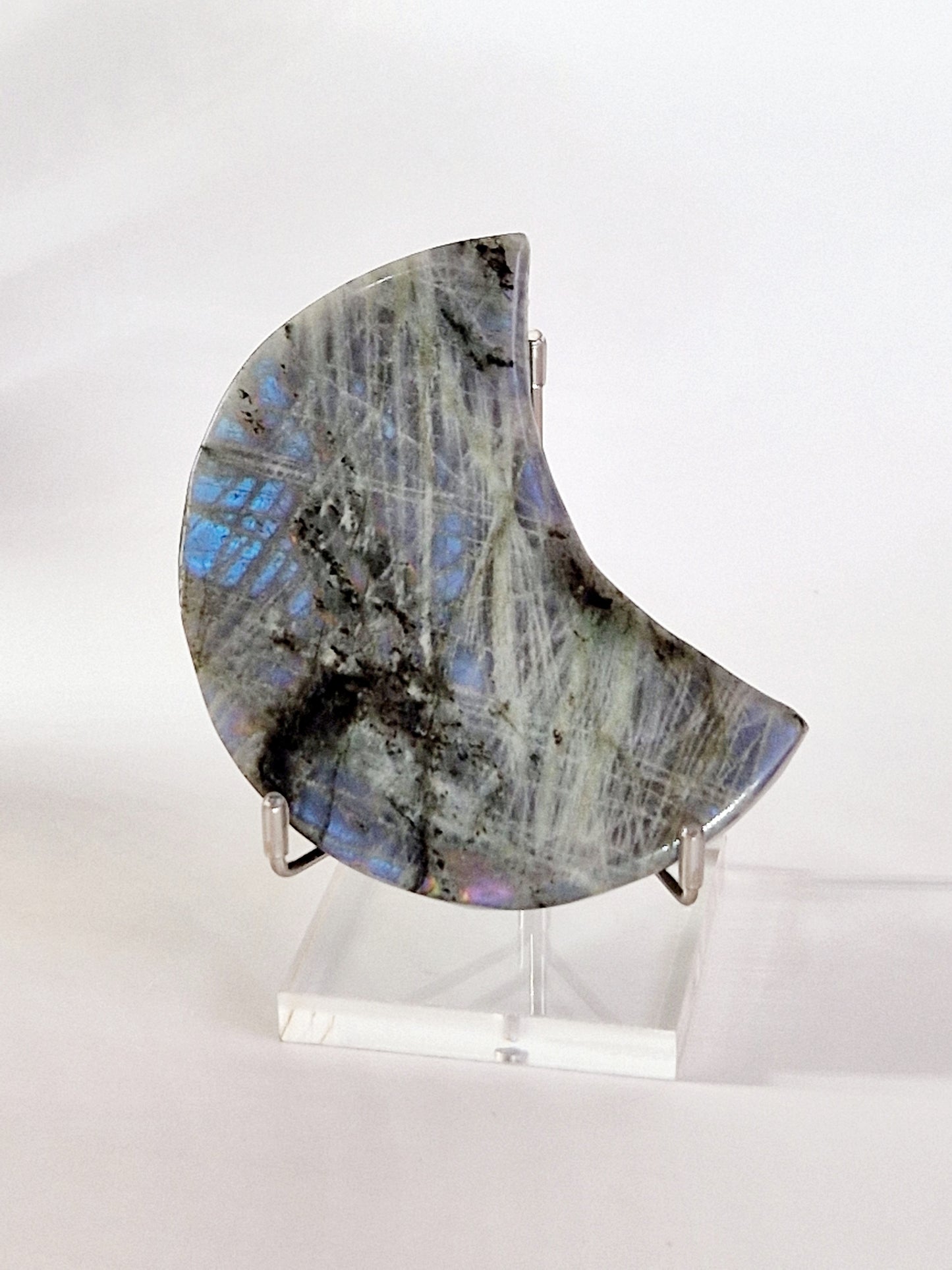 Labradorite Moon with Acrylic Stand