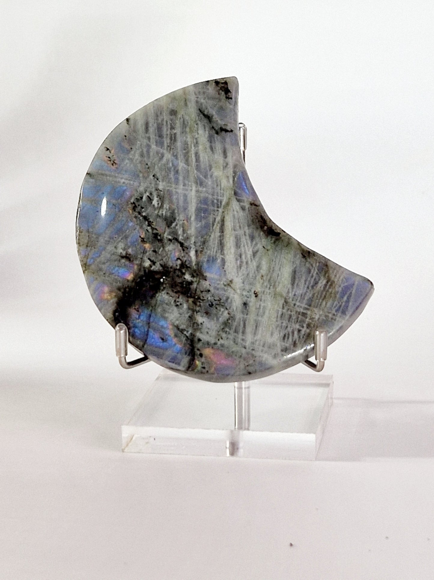 Labradorite Moon with Acrylic Stand