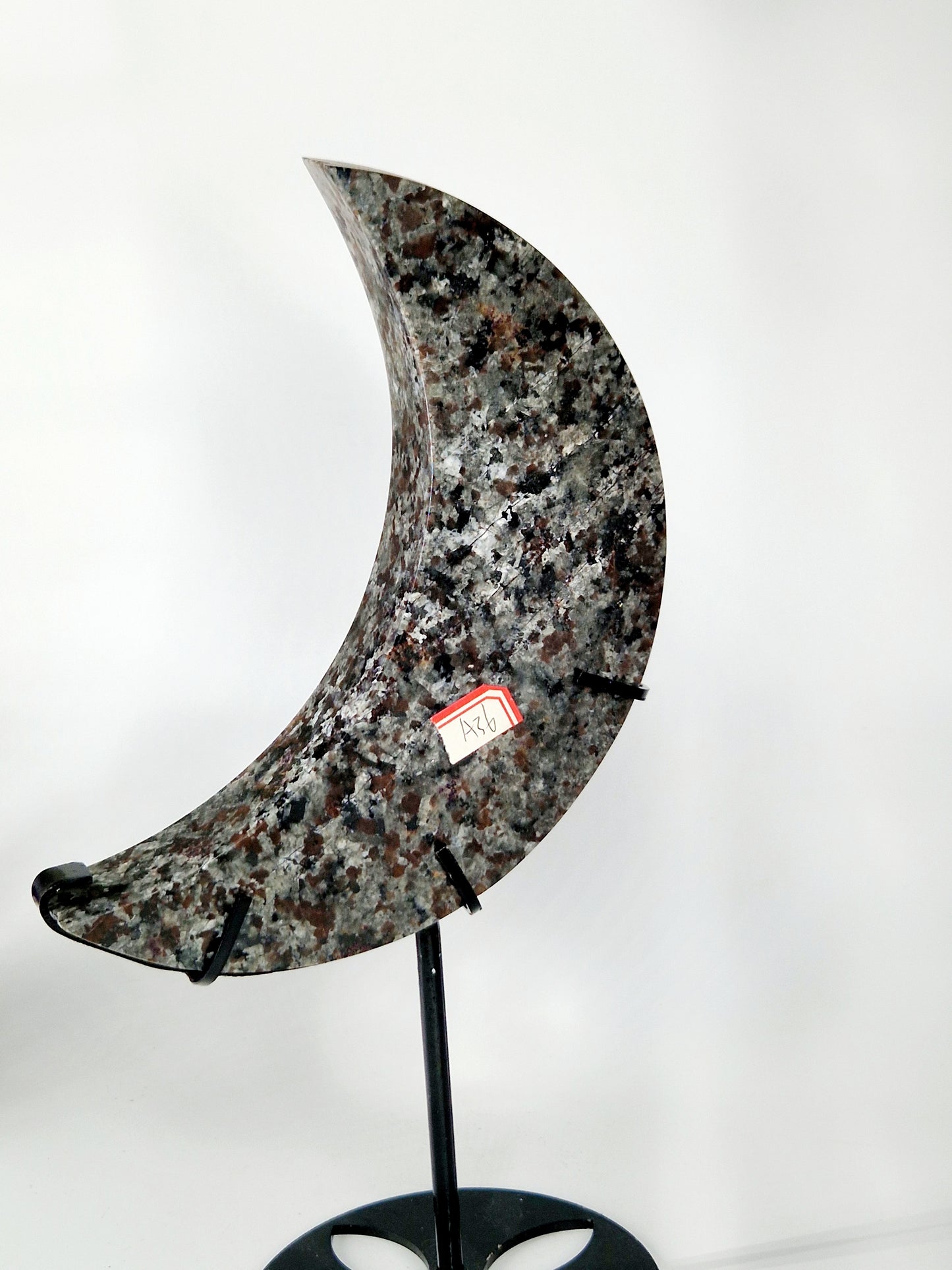 Large Yooperlite Crescent Moon Carving - Celestial Beauty