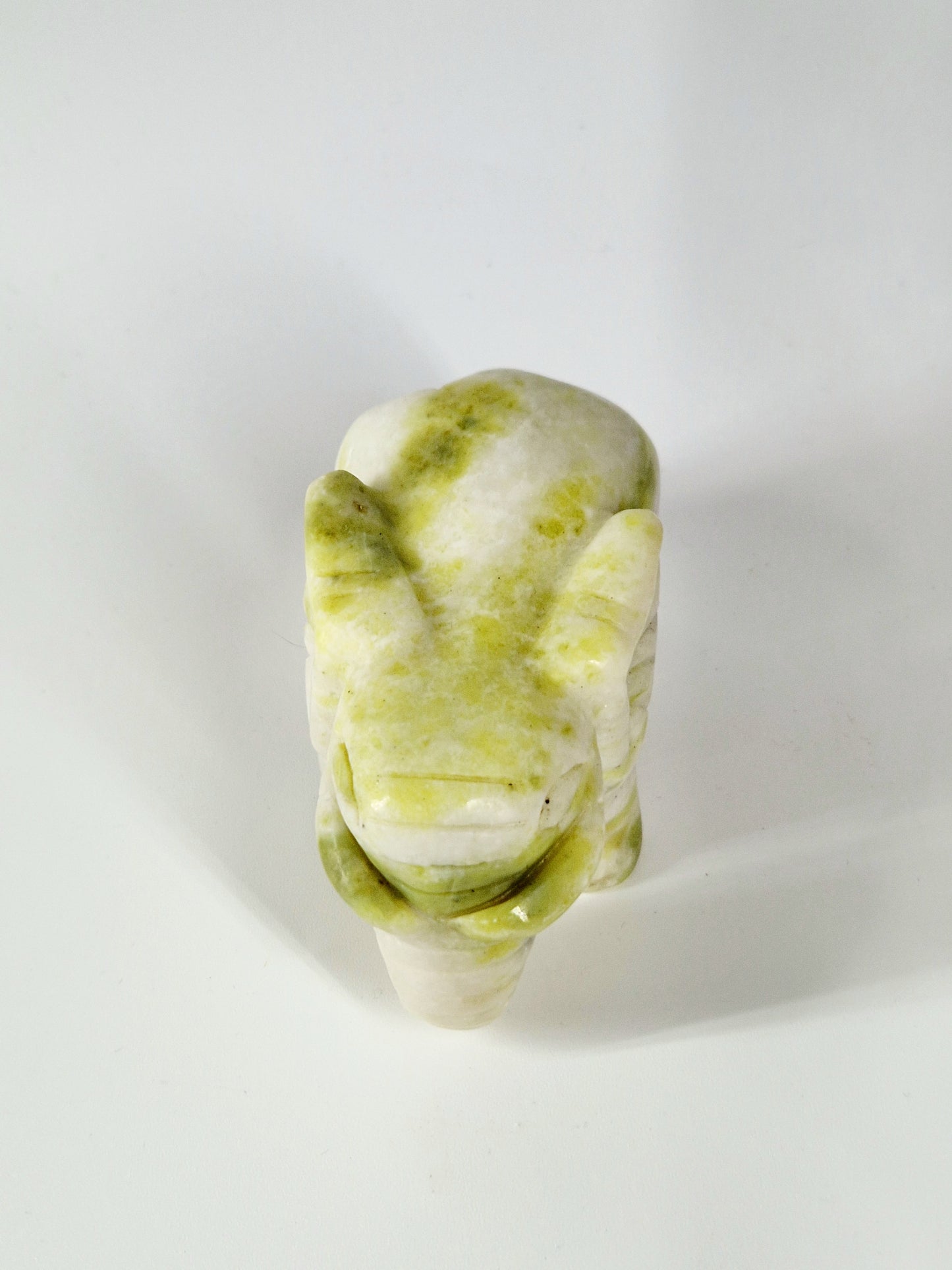 White & Green Jade Elephant Carving