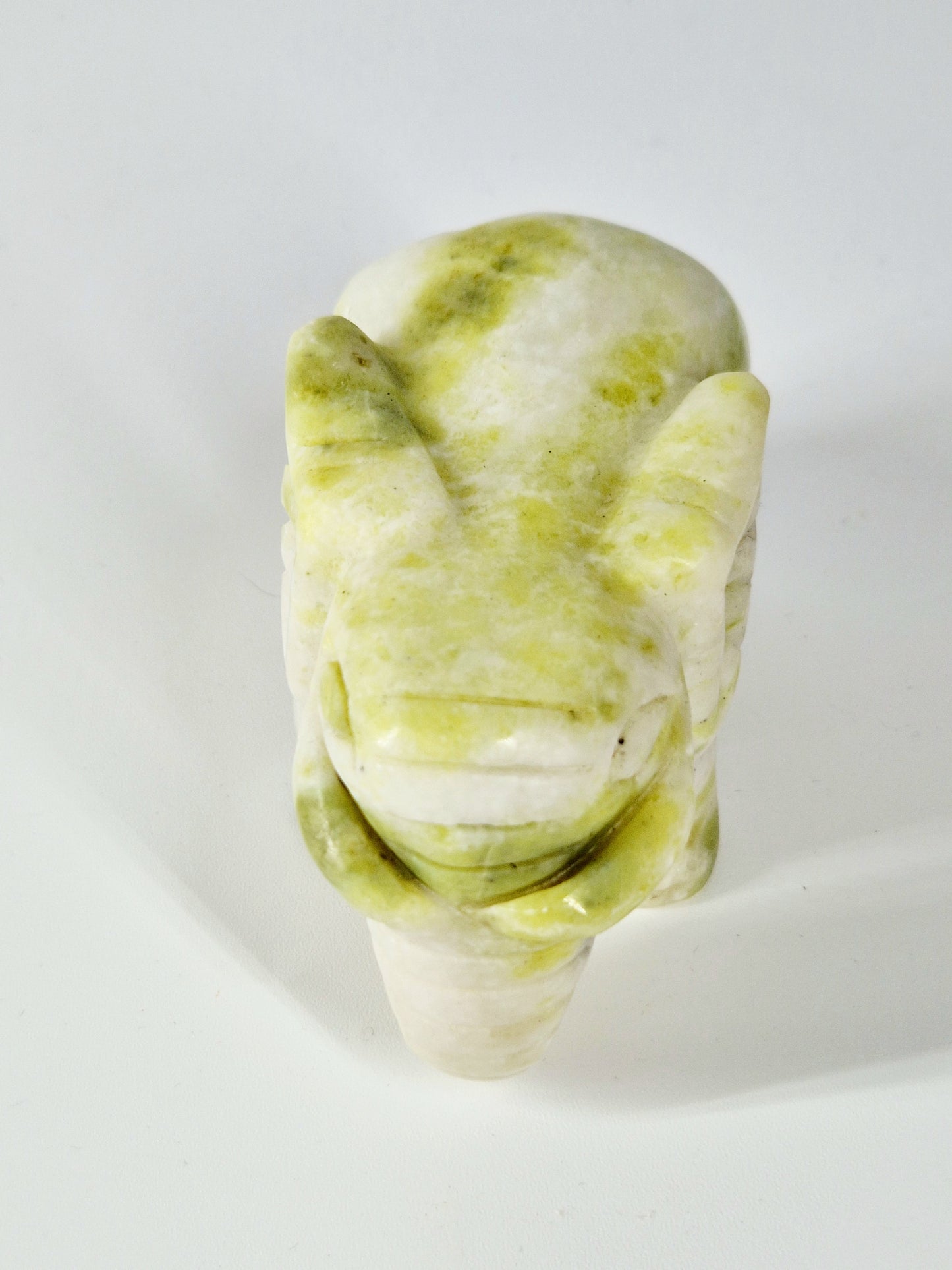 White & Green Jade Elephant Carving