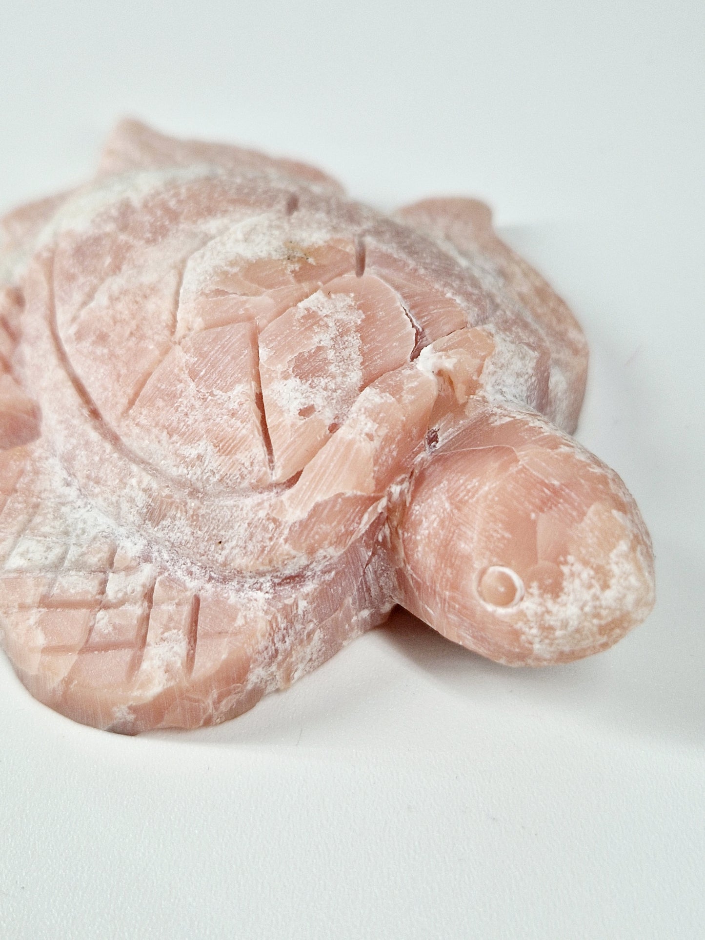 Pink Opal Carved Turtle – A Gentle Guardian of Emotional Healing & Heart Magick