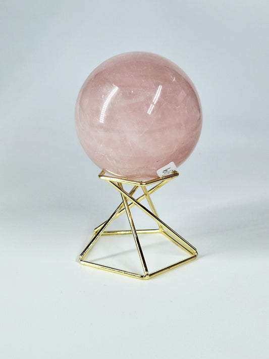 Hexagon Gold Tone Crystal Sphere Stand