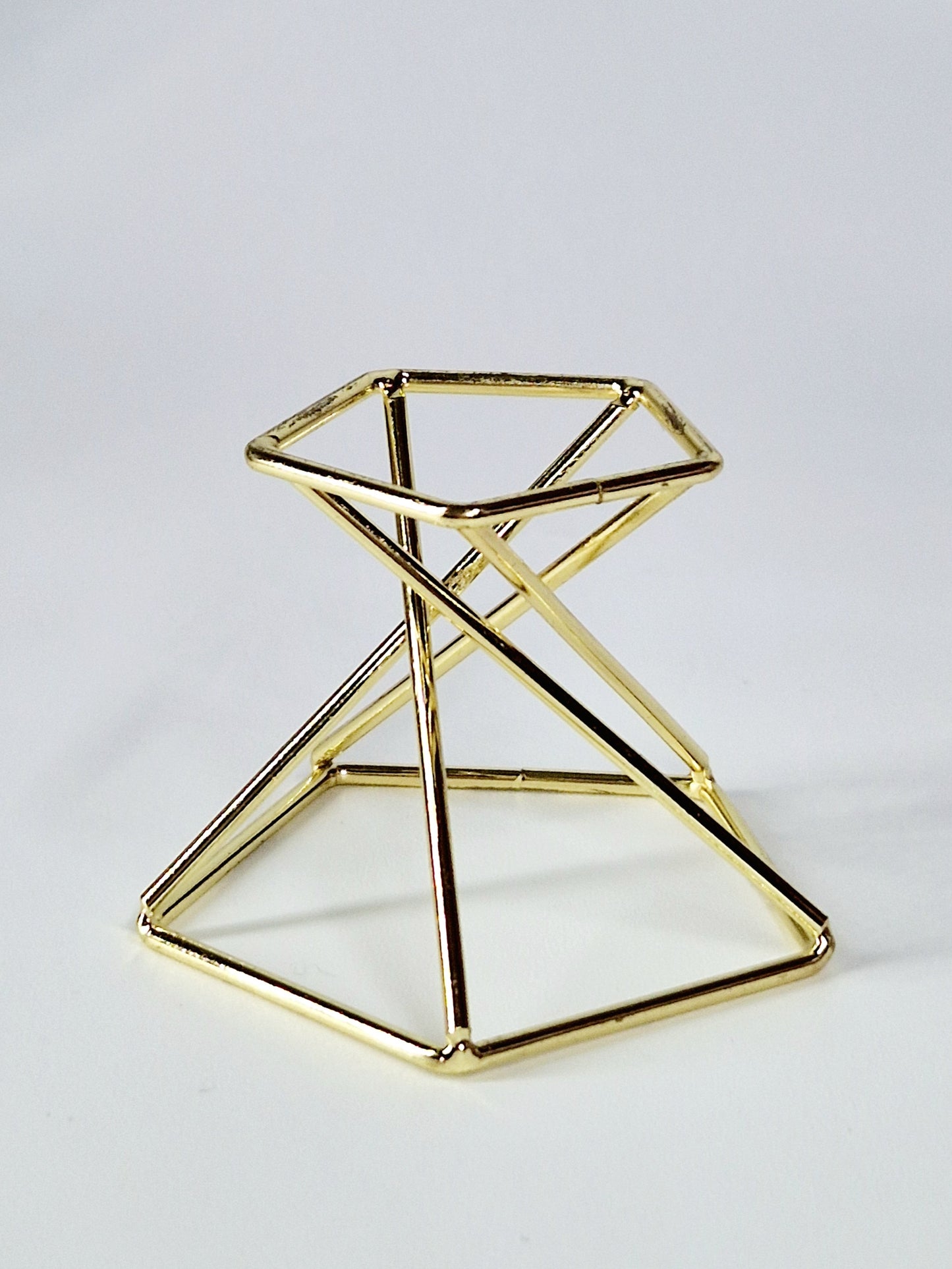 Hexagon Gold Tone Crystal Sphere Stand