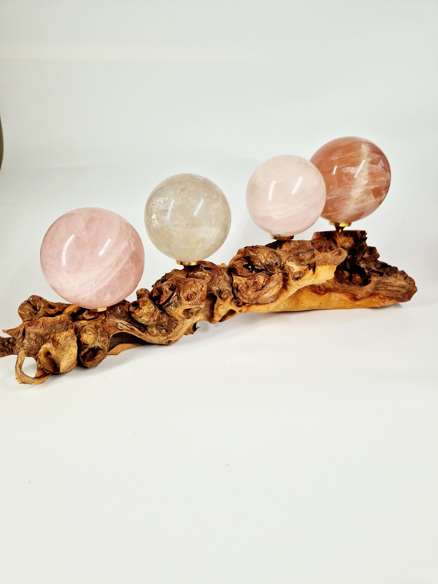 Driftwood Crystal Sphere Stand - Holds 4 Spheres