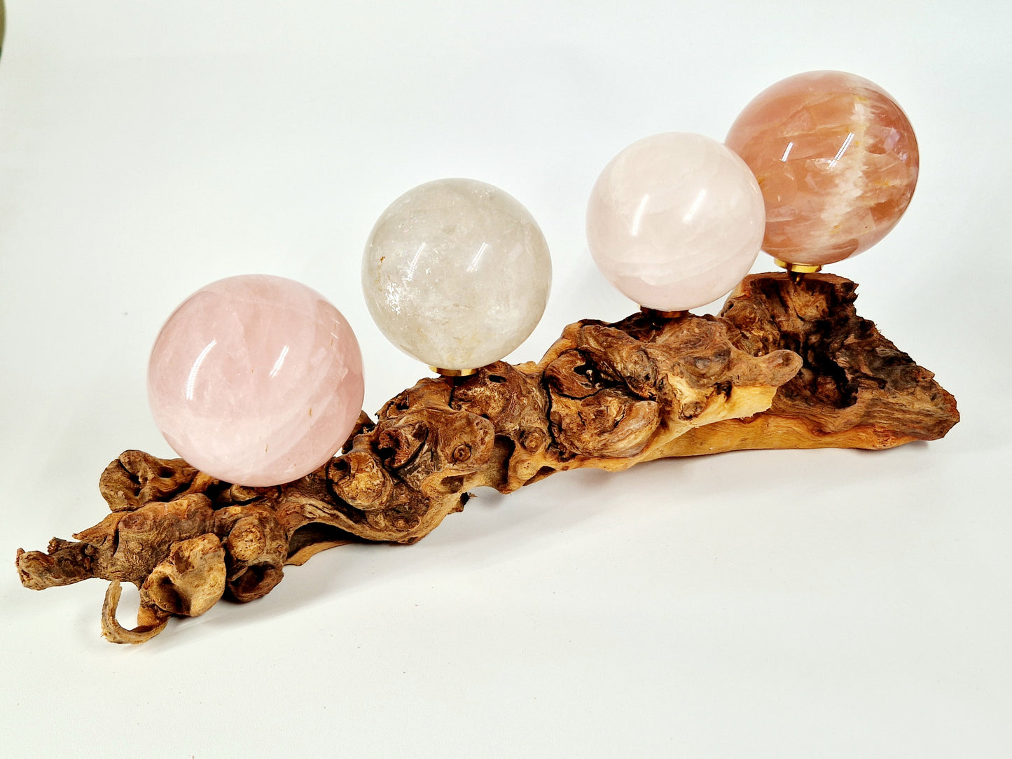Driftwood Crystal Sphere Stand - Holds 4 Spheres
