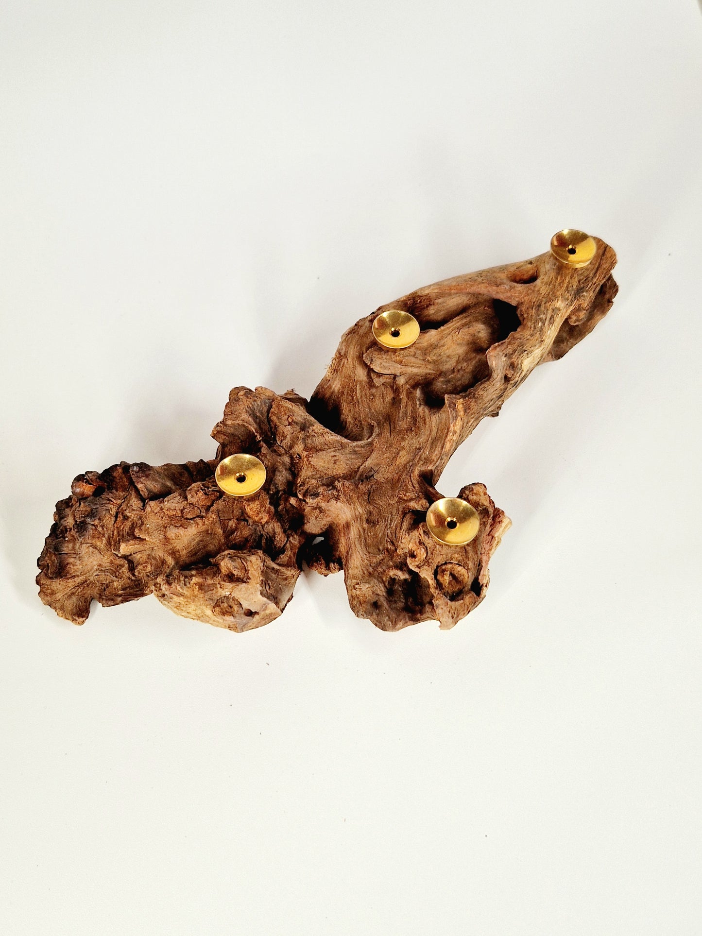 Driftwood Crystal Sphere Stand - Holds 4 Spheres