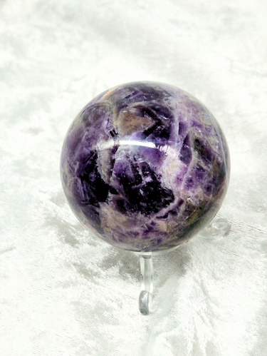 Chevron Dream Amethyst Sphere - Intuition, Serenity, and Spiritual Connection