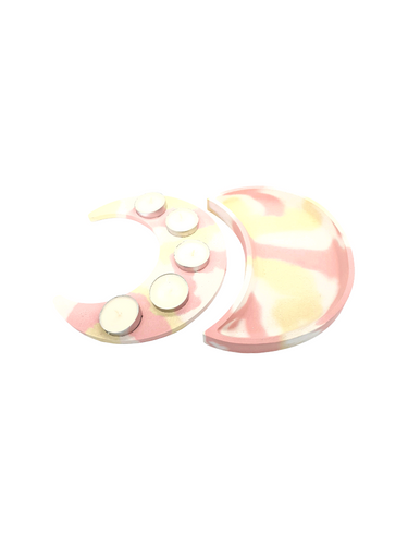 Handmade Concrete Crescent Moon Tray - Large Decorative Dish