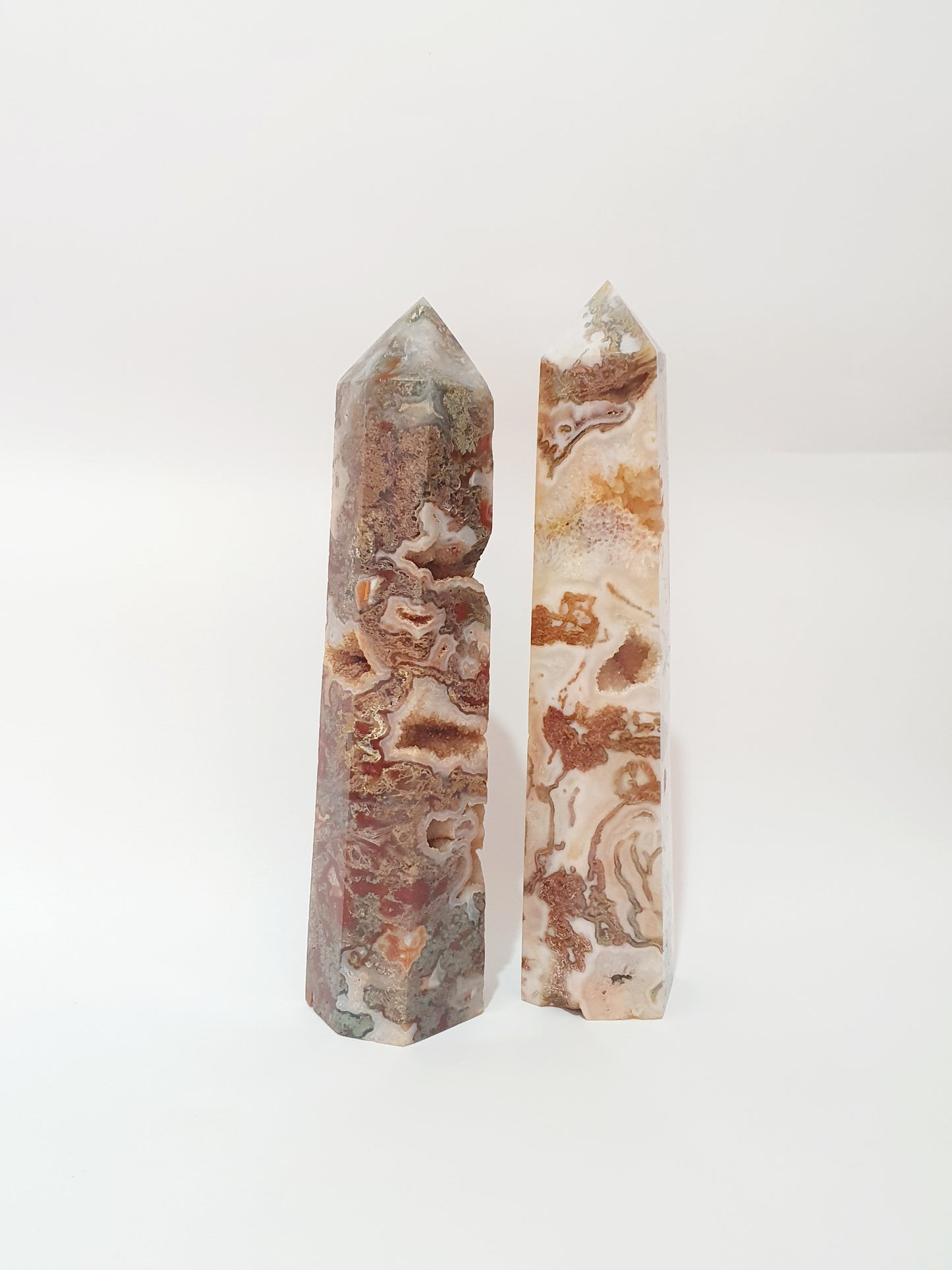 Giant Red Moss Agate Towers