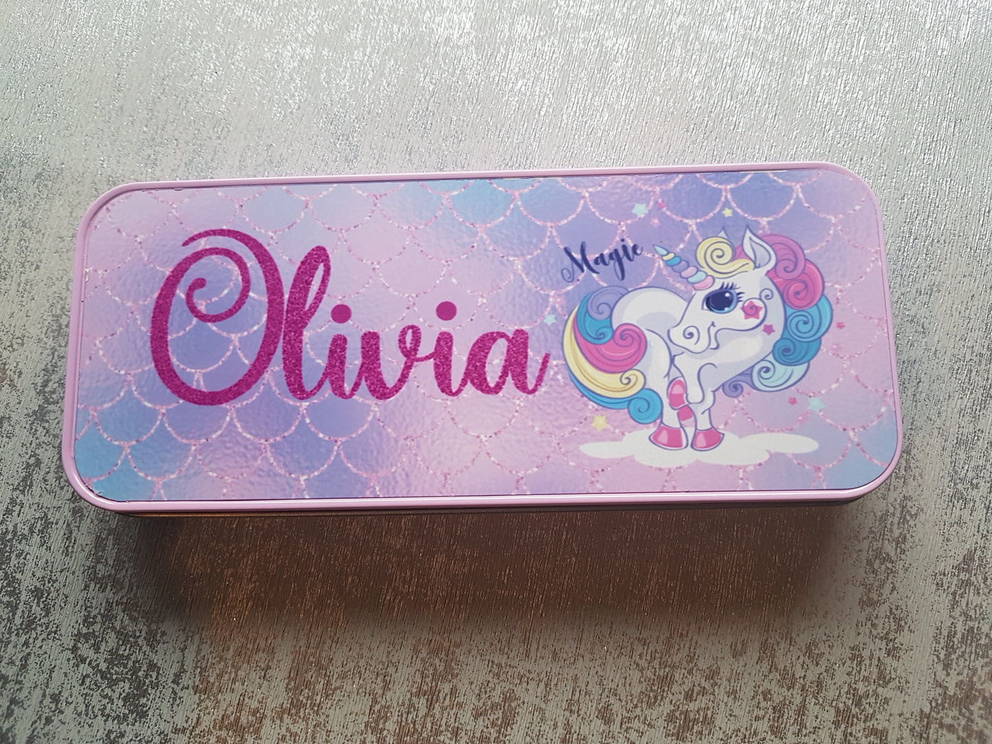 Personalised Unicorn Jewellery / Pencil Tin