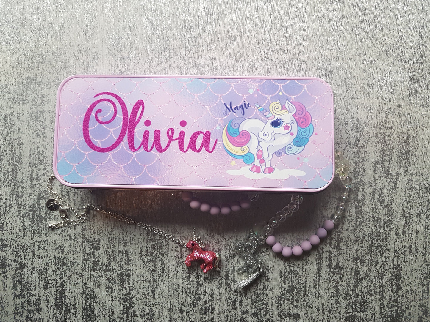 Personalised Unicorn Jewellery / Pencil Tin