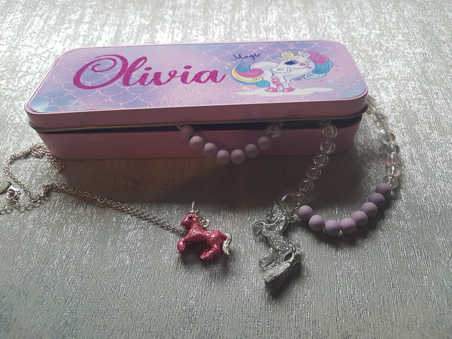 Personalised Unicorn Jewellery / Pencil Tin