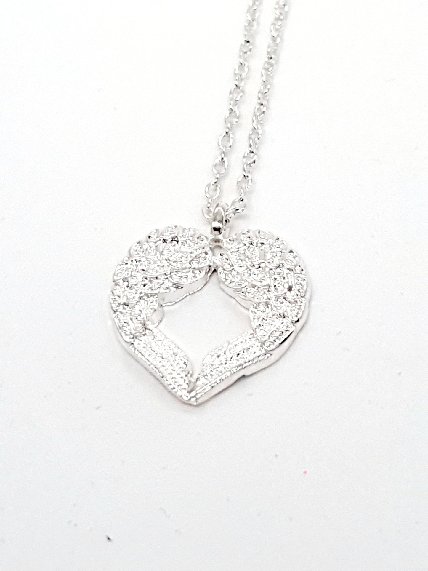 Silver-Plated Angel Wings Pendant and Chain - Embrace Divine Elegance