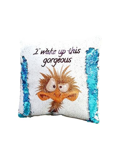 Funny Emu Reversible Sequin Cushion